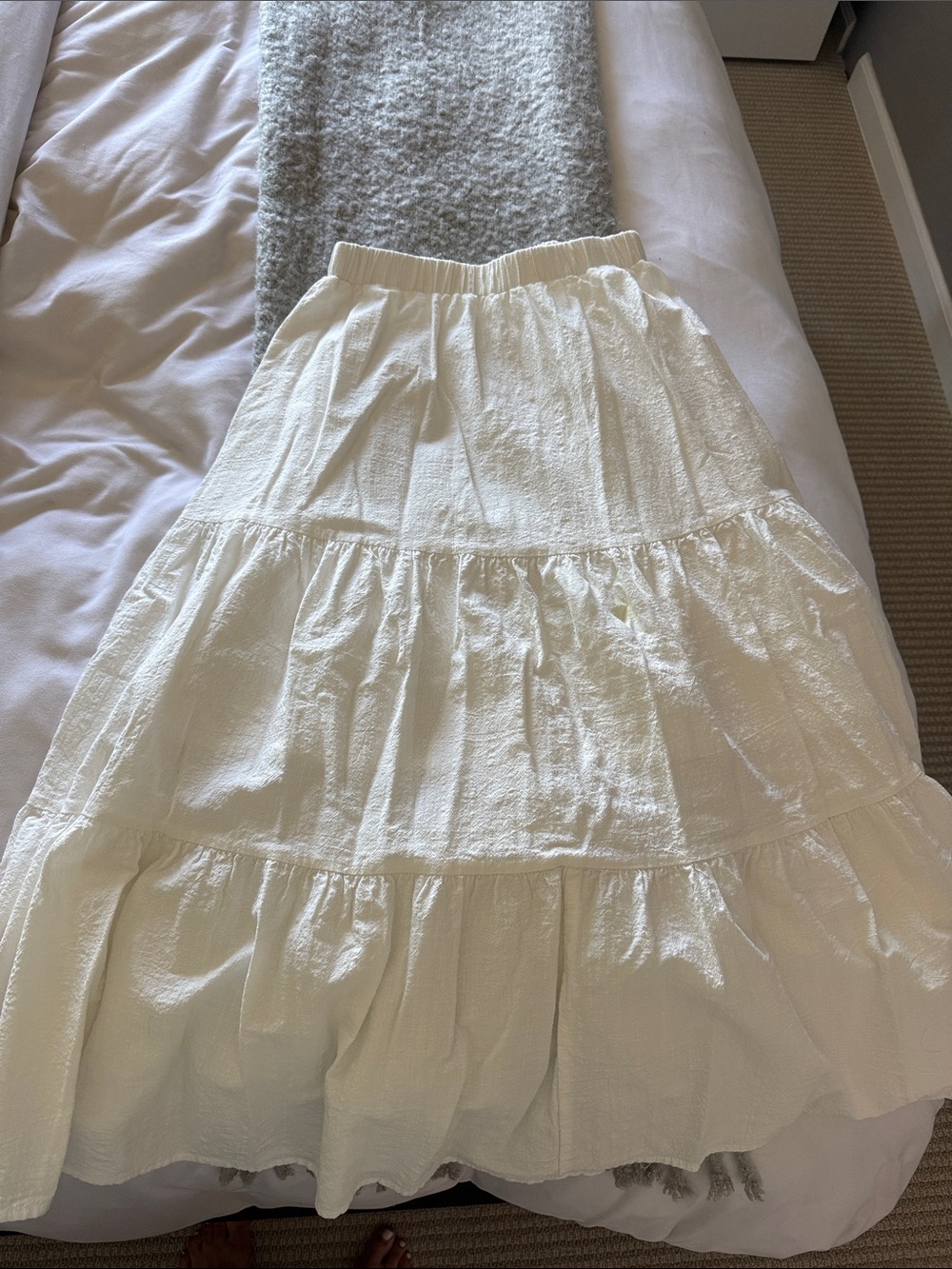 White Tiered Maxi Skirt - Women